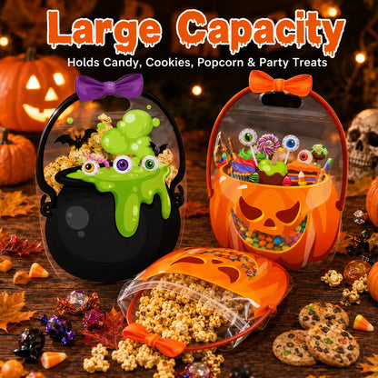 Halloween Plastic Goodie Bags, Trick or Treat Candy Bags 🎃
