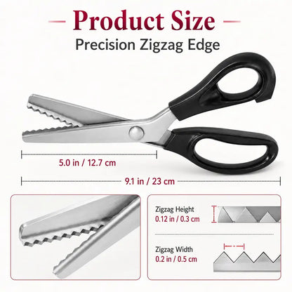 Stainless Steel Zig Zag Scissors with Serrated Teeth - Perfect for DIY Crafts✂️