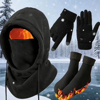 Unisex  Adult Plain Winter Warm Multi-Pieces Outdoor Wear Set 🧣