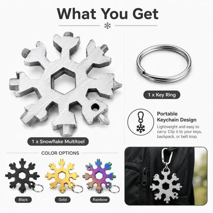 Viral 18‑in‑1 Snowflake Multi‑tool Stainless Steel Portable Wrench ❄️