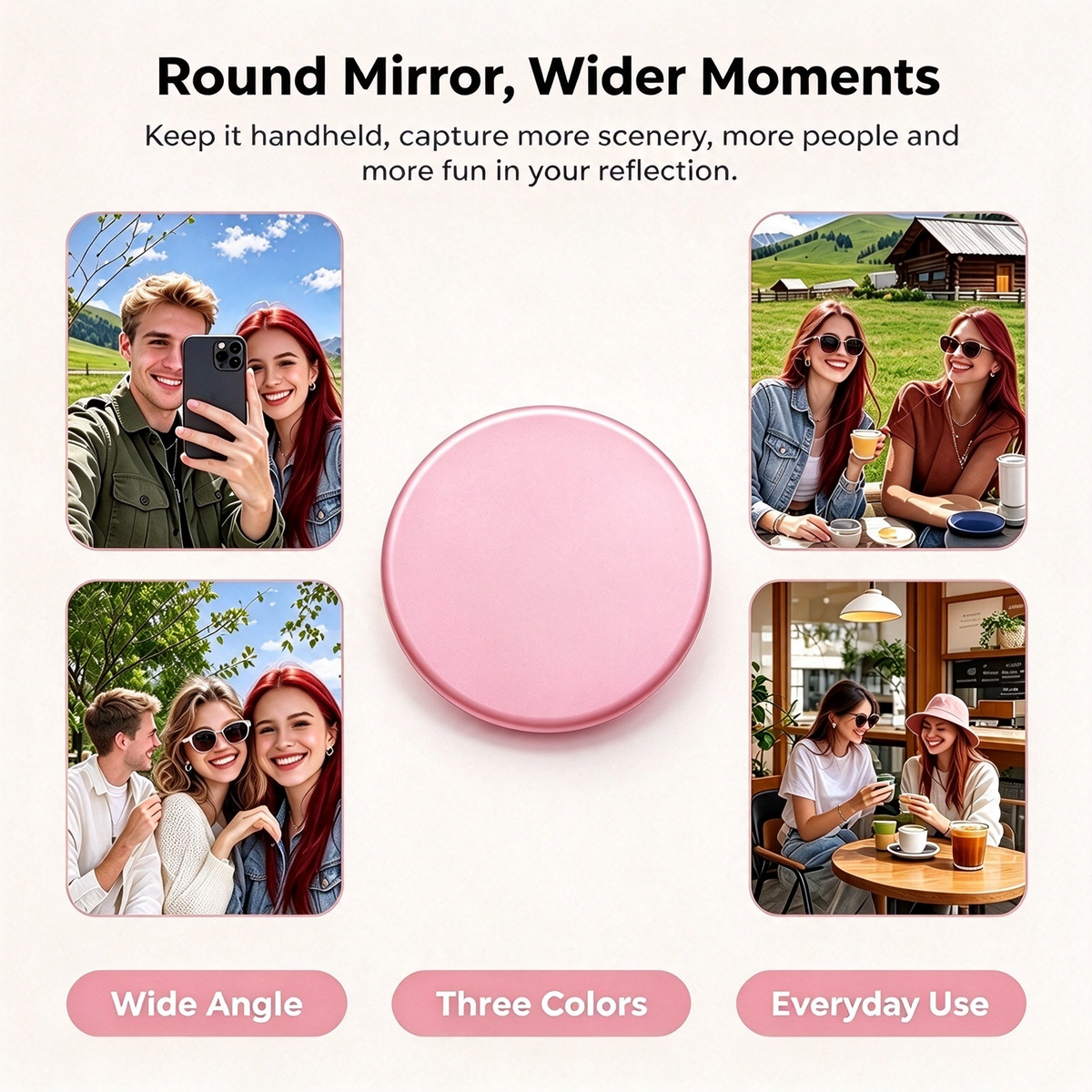 Selfie Convex Mirror, Handheld High-Definition Wide-Angle Selfie Mirror 🤳