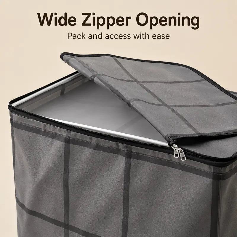 Spacious Foldable Fabric Zippered Storage Bin for Moving & Bedroom Closet📦
