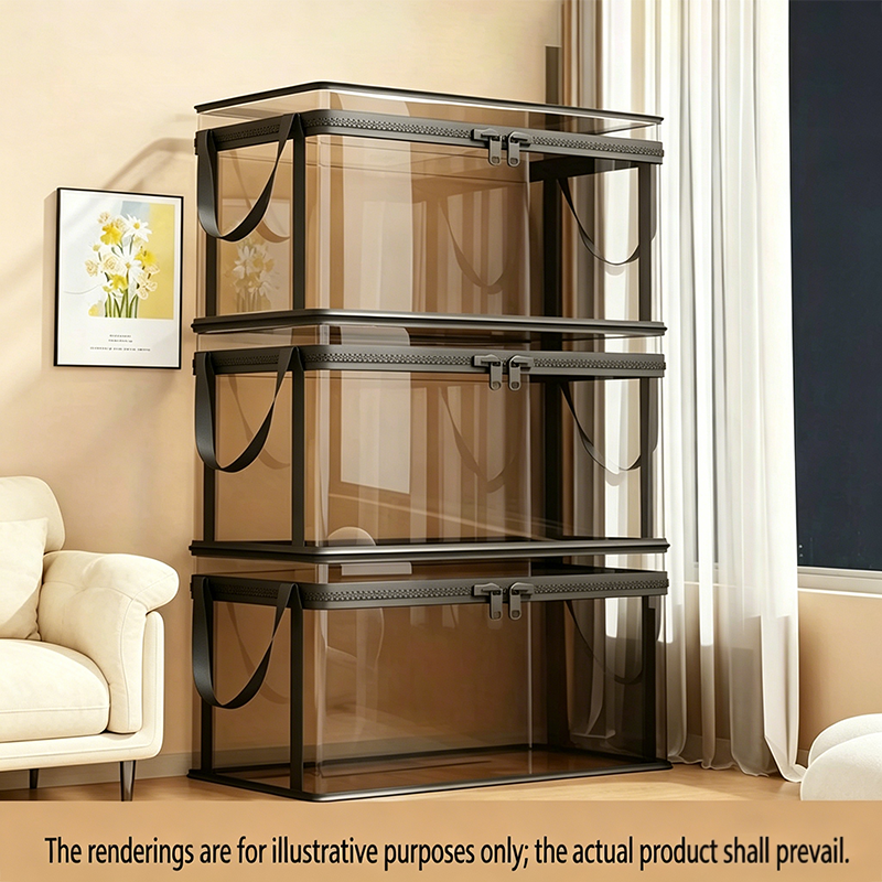 Transparent PVC Storage Box with Lid 📦 Large Capacity, Foldable