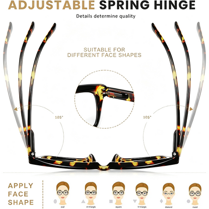 3-Pack Lightweight Tortoiseshell Square Reading Glasses for Women & Men 🕶️