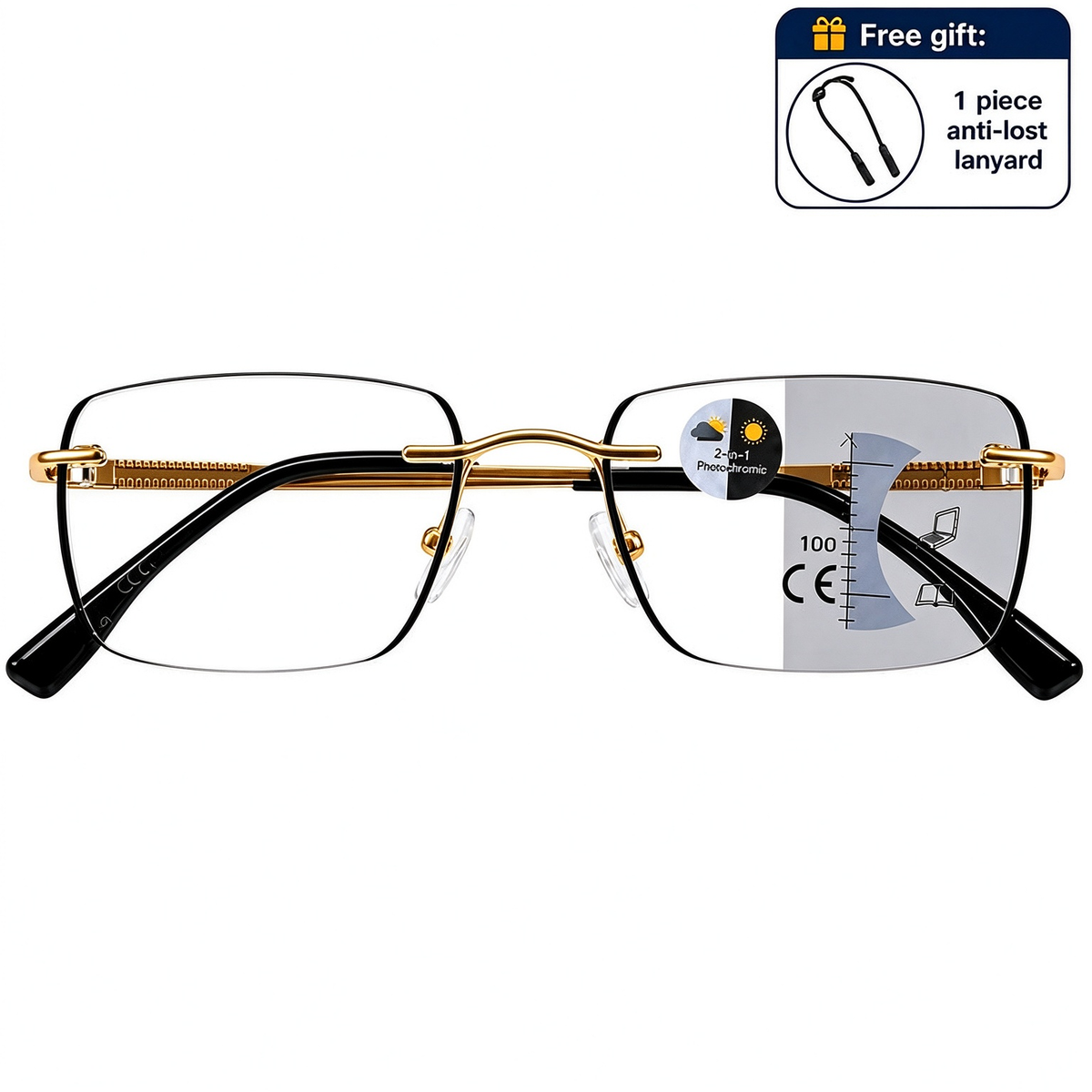 Unisex Progressive Multifocal Photochromic Reading Eyeglasses 🕶️