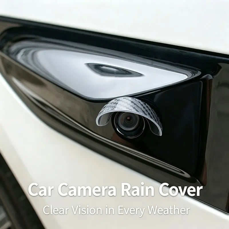 2PCS Car Reverse Camera Rain Cover, Anti‑Fog Waterproof Protection Hood, Carbon Fiber Texture🛡️