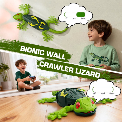 Wall Crawler Gecko, Remote Control Toy, Electric Lizard Toy with LED Glowing Eyes🦎