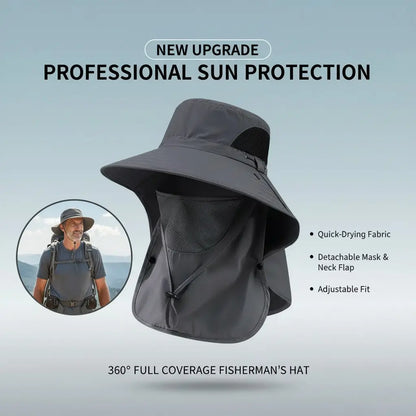 ☀️Detachable Outdoor Fishing Face Covering Neck Protection Sun Hat