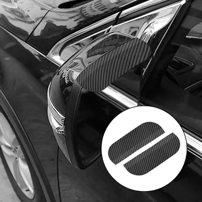 2PCS Car Side Mirror Rain Guards - Carbon Look ABS Visor Covers with Adhesive Tape 🚗