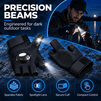LED Finger Flashlight Gloves, Hands-Free LED Light Gloves for Fishing 🎣