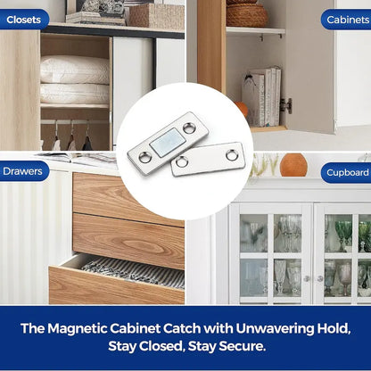 12-Pack Ultra Thin Cabinet Magnetic Door Catch Stainless Steel, Satin Nickel 🧲