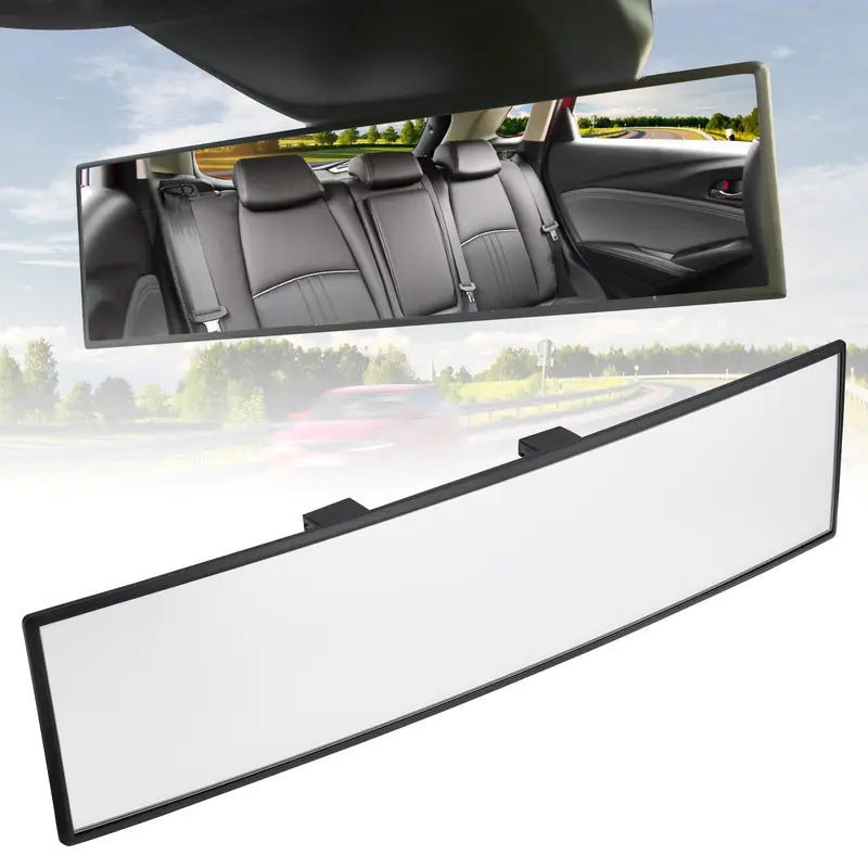 12-Inch HD Convex Panoramic Rearview Mirror, Clip-On Car Interior Mirror with Anti-Slip Clips 🚗
