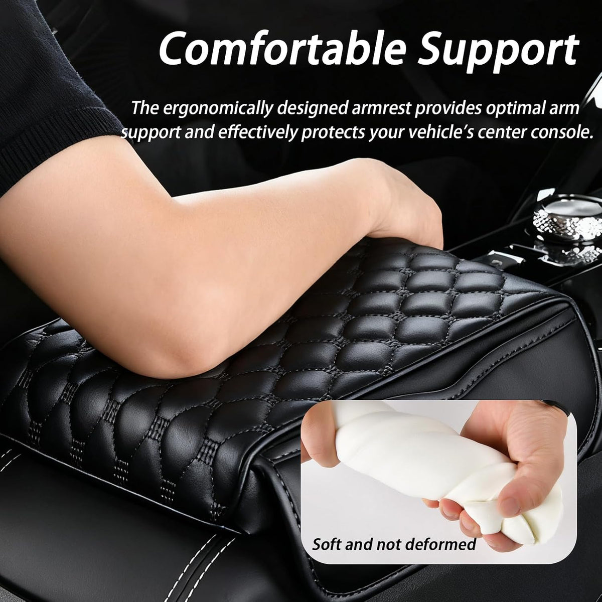 Multifunctional Car Armrest Box Cushion with Built-in Storage Bag 🚗