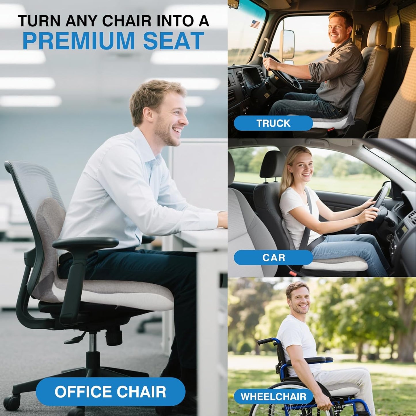 Non-Slip Memory Foam Ergonomic Seat Cushion, Skin-Friendly Breathable Mesh Cover🪑