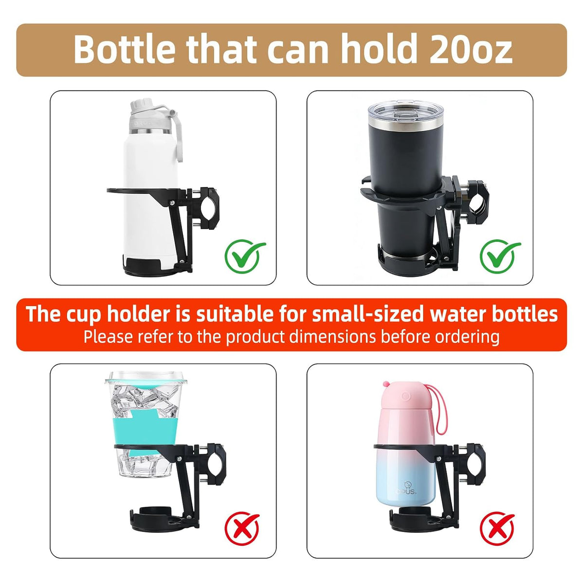 Bike Water Holder, Rotating Bottle Cage, Foldable Cup Mount Adjustable Folding Design 🚲