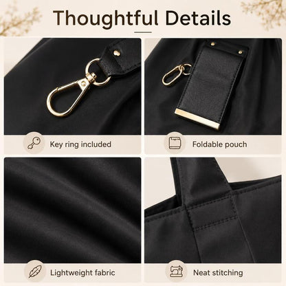 Compact Foldable Keychain Tote Bag, Expandable Reusable Grocery Shopping Bag with Key Ring🛍️