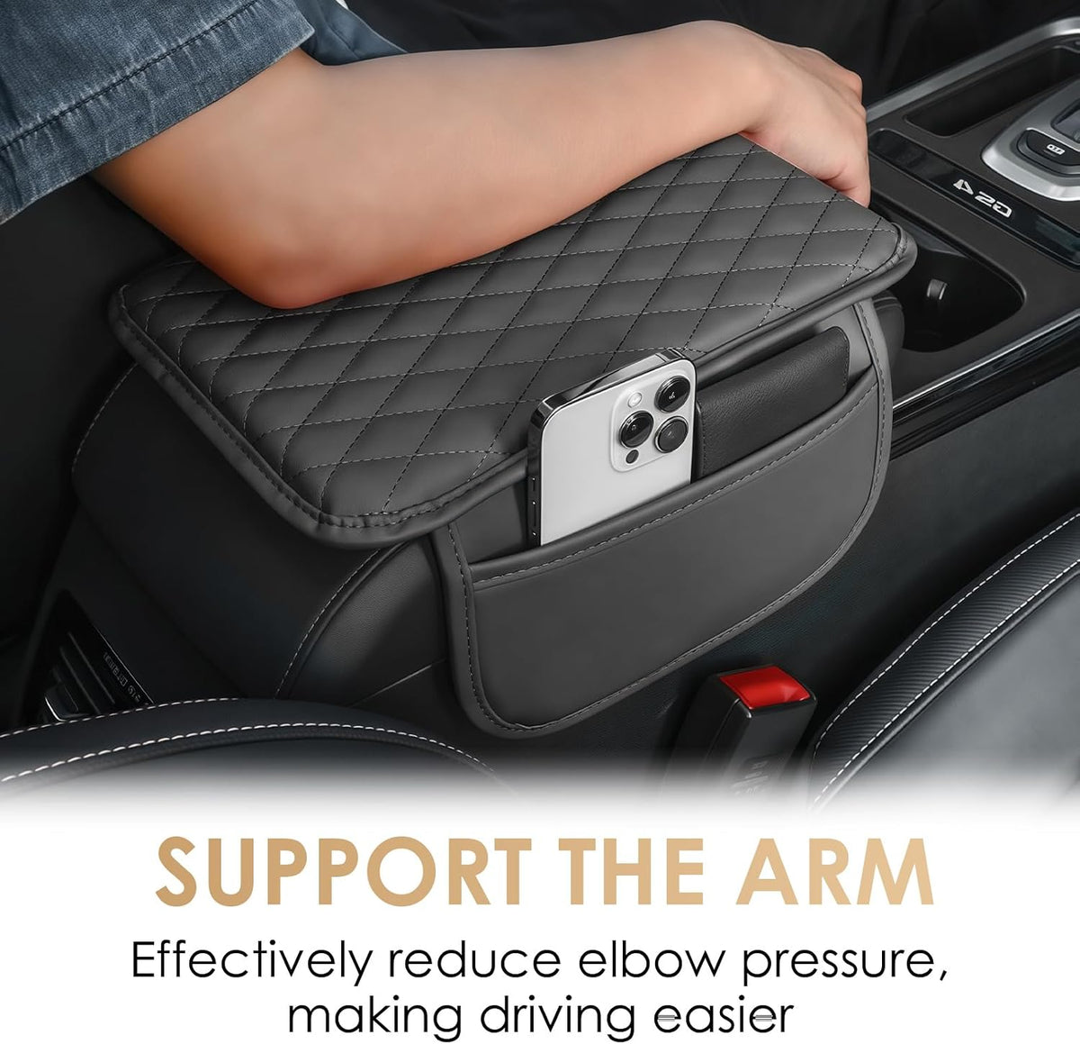 Multifunctional Car Armrest Box Cushion with Built-in Storage Bag 🚗