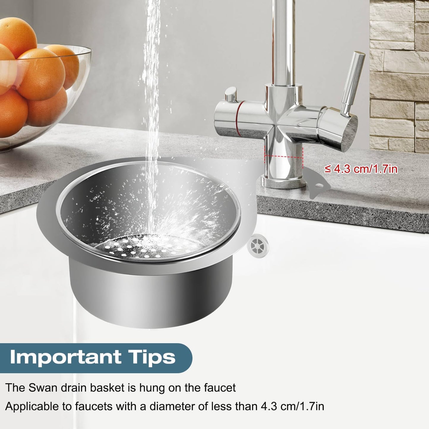 Stainless Steel Swan Sink Strainer Basket🚰