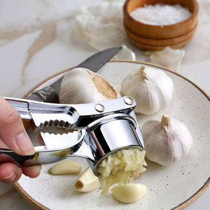 Stainless Steel Garlic Press, Heavy Duty Manual Garlic Crusher Tool 🧄