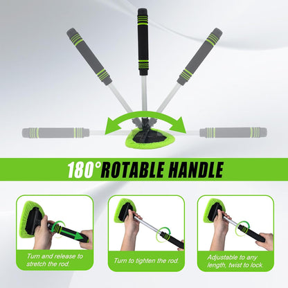 9PCS Car Window Cleaner Kit Extendable Handle Windshield Cleaning Tool 🚗