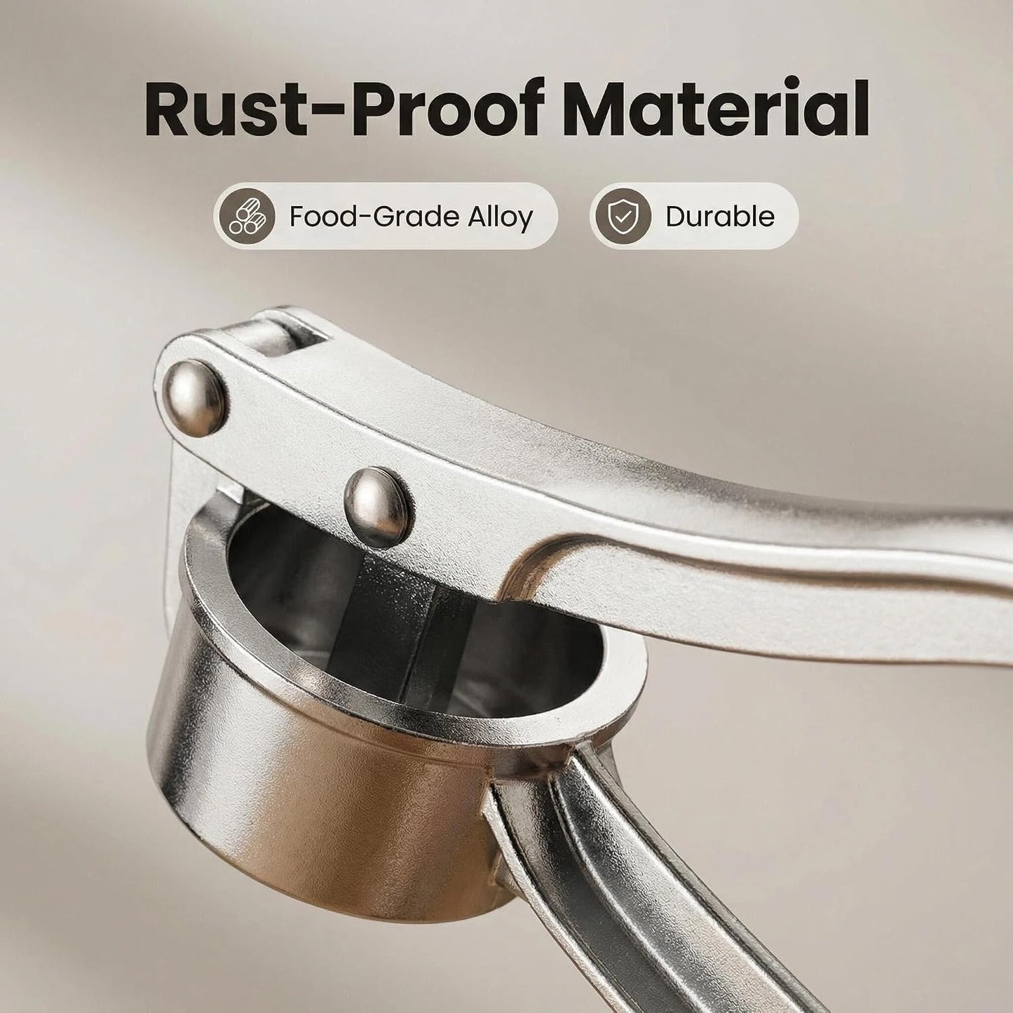 Stainless Steel Garlic Press, Heavy Duty Manual Garlic Crusher Tool 🧄