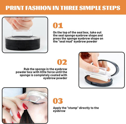 Instant Brow Stamp Kit, One Step Long Lasting Natural Eyebrow Powder Set 🖌️