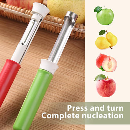 2 in 1 Apple Corer and Peeler, Apple Core Removal Tool, Stainless Steel Fruit Corer🍎