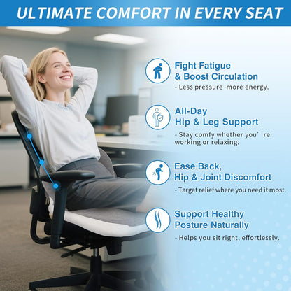 Non-Slip Memory Foam Ergonomic Seat Cushion, Skin-Friendly Breathable Mesh Cover🪑