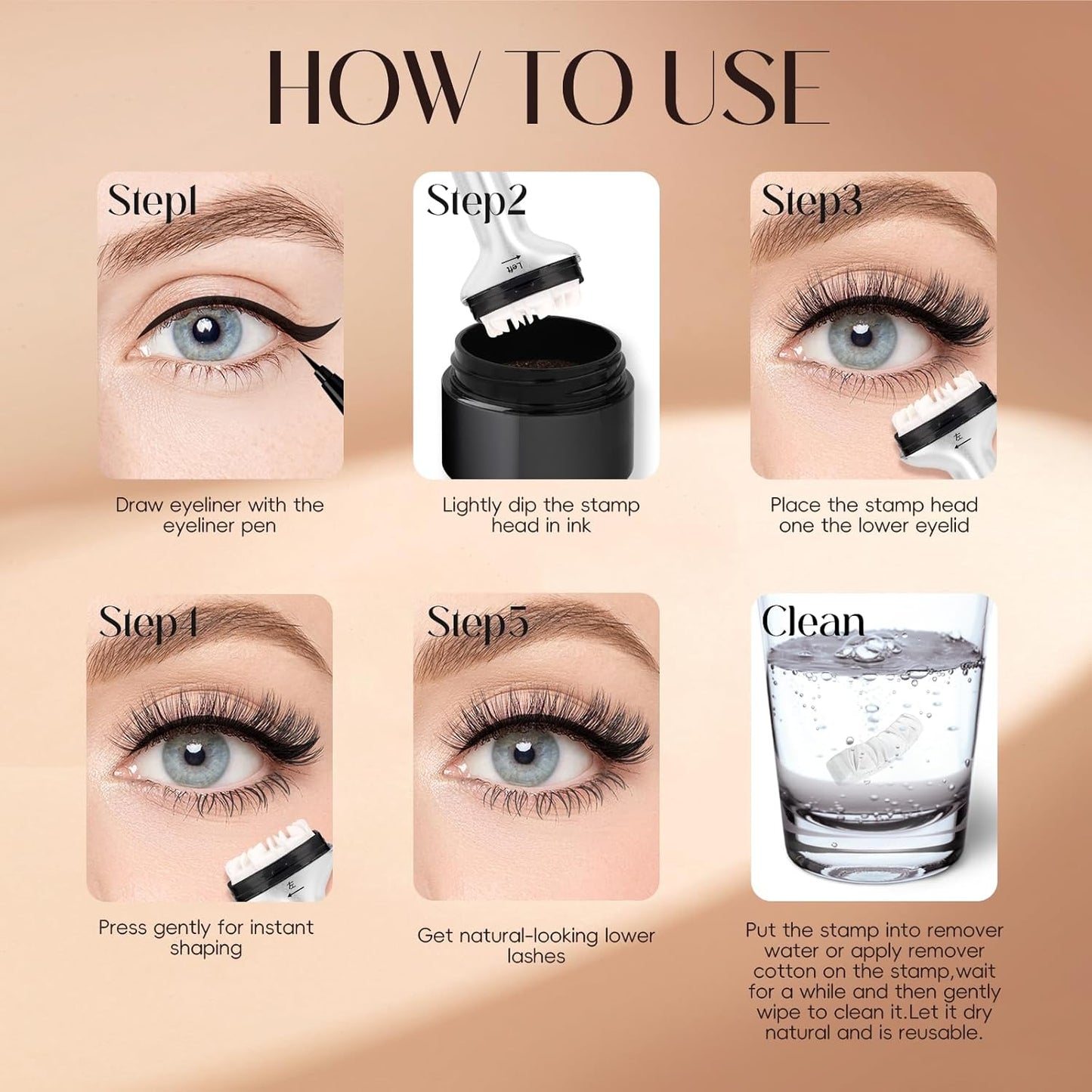 Reusable Lower Eyelash Stamp & Fine Liner Makeup Kit🦋