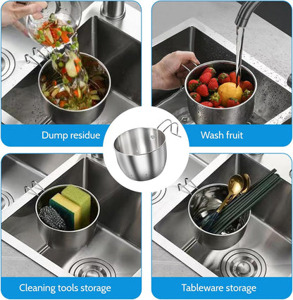 Stainless Steel Sink Hanging Drain Basket, with Handle Fast Draining 🚰