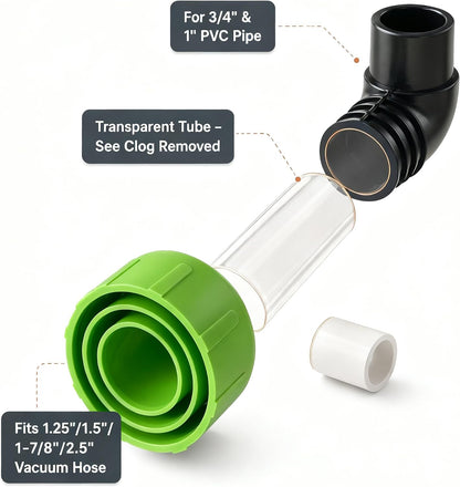 Universal AC Drain Line Cleaner Adapter, Wet/Dry Vacuum Attachment🪛