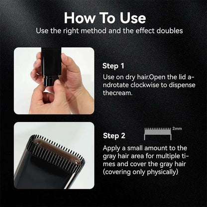 2-in-1 Temporary Gray Hair Touch-Up Comb Stick, Instant Root Concealer for Covering Gray Regrowth🪮