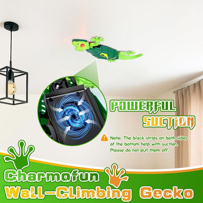 Wall Crawler Gecko, Remote Control Toy, Electric Lizard Toy with LED Glowing Eyes🦎