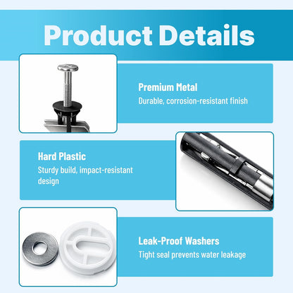 2PCS Universal Toilet Seat Bolt Kit Screws, Quick Release Easy Install Toilet Seat Replacement Parts 🚽