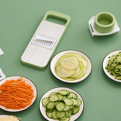 The Perfect Kitchen Gift: 5-in-1 Vegetable Cutter & Cheese Grater with Safety Features - Stainless Steel✨