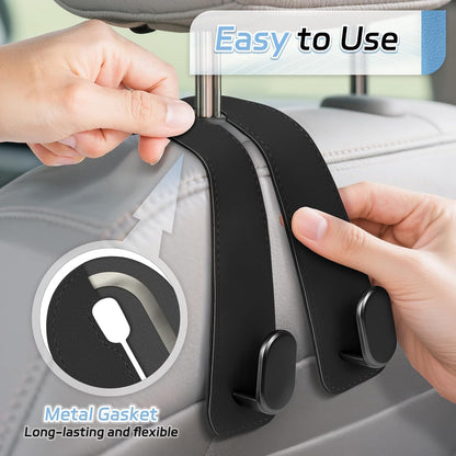 4 Counts Car Seat Headrest Hook, Improved Car Seat Back Double Hooks 🚗