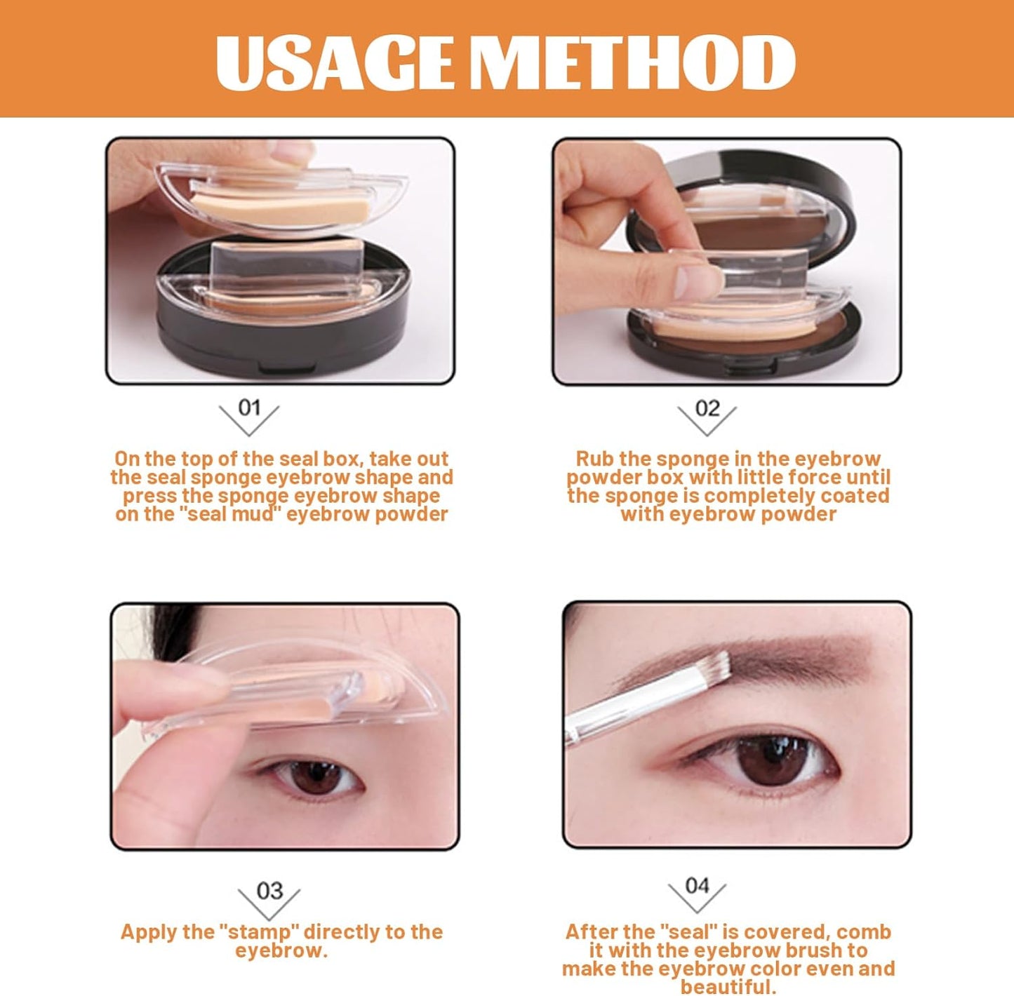 Instant Brow Stamp Kit, One Step Long Lasting Natural Eyebrow Powder Set 🖌️