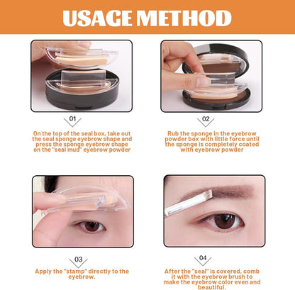 Instant Brow Stamp Kit, One Step Long Lasting Natural Eyebrow Powder Set 🖌️