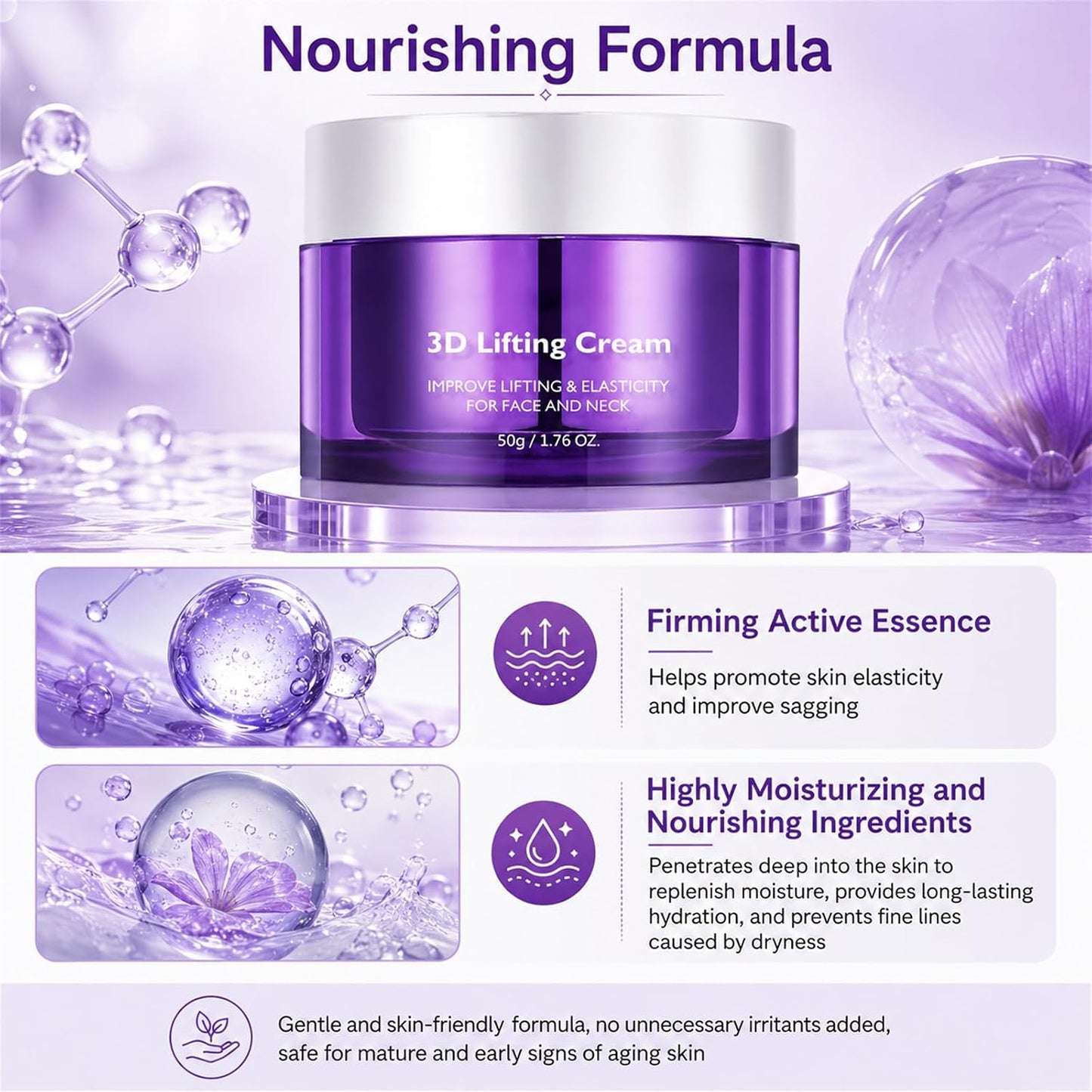 2026 3D Lifting Cream 1.7 fl oz | Advanced Korean Facial Night Cream💜