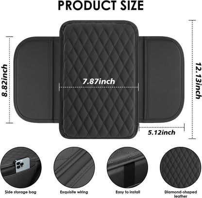 Multifunctional Car Armrest Box Cushion with Built-in Storage Bag 🚗