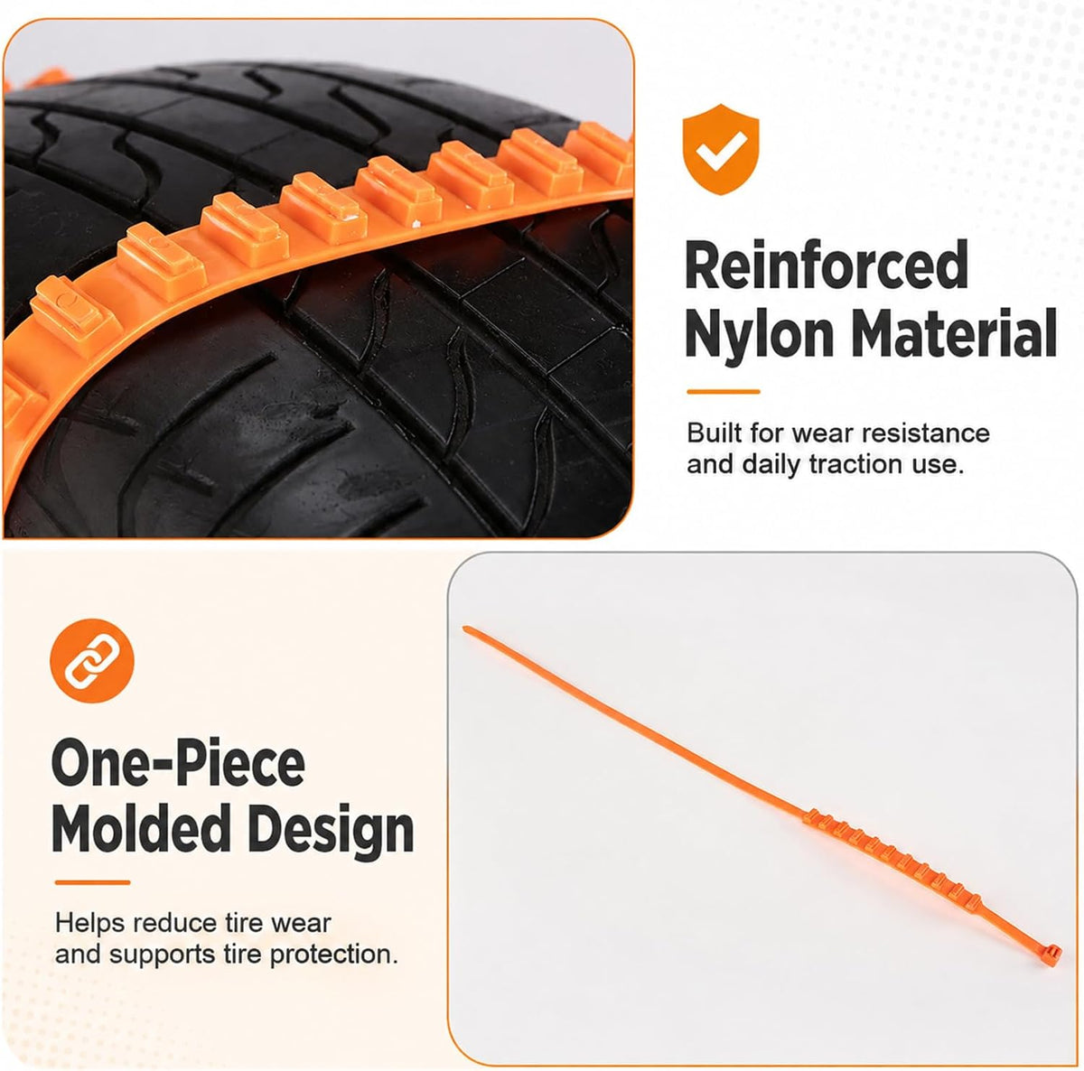 10 Packs Winter Car Snow Chains Universal Anti-Skid Tire Chains for Car & Motorcycle Emergency Tyre Grip Accessory🚗