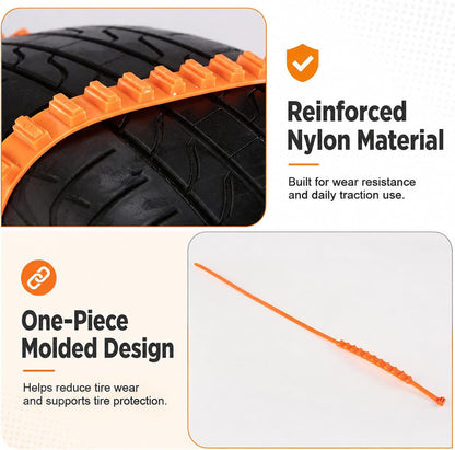 10 Packs Winter Car Snow Chains Universal Anti-Skid Tire Chains for Car & Motorcycle Emergency Tyre Grip Accessory🚗