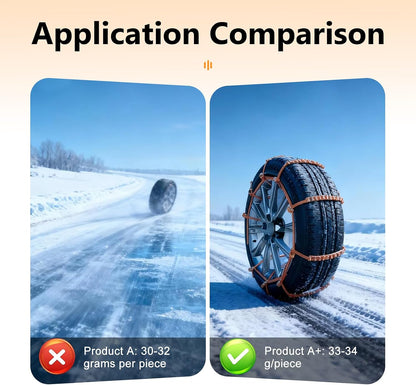 10 Packs Winter Car Snow Chains Universal Anti-Skid Tire Chains for Car & Motorcycle Emergency Tyre Grip Accessory🚗