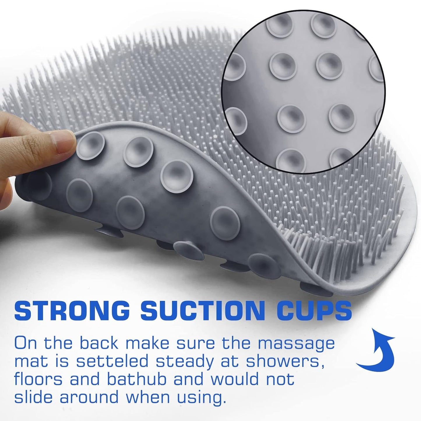 Back & Feet Cleaning Mat,Silicone Shower Foot Scrubber Pad,Shower Massage Soft Bristles Exfoliating Scrubber 🦶