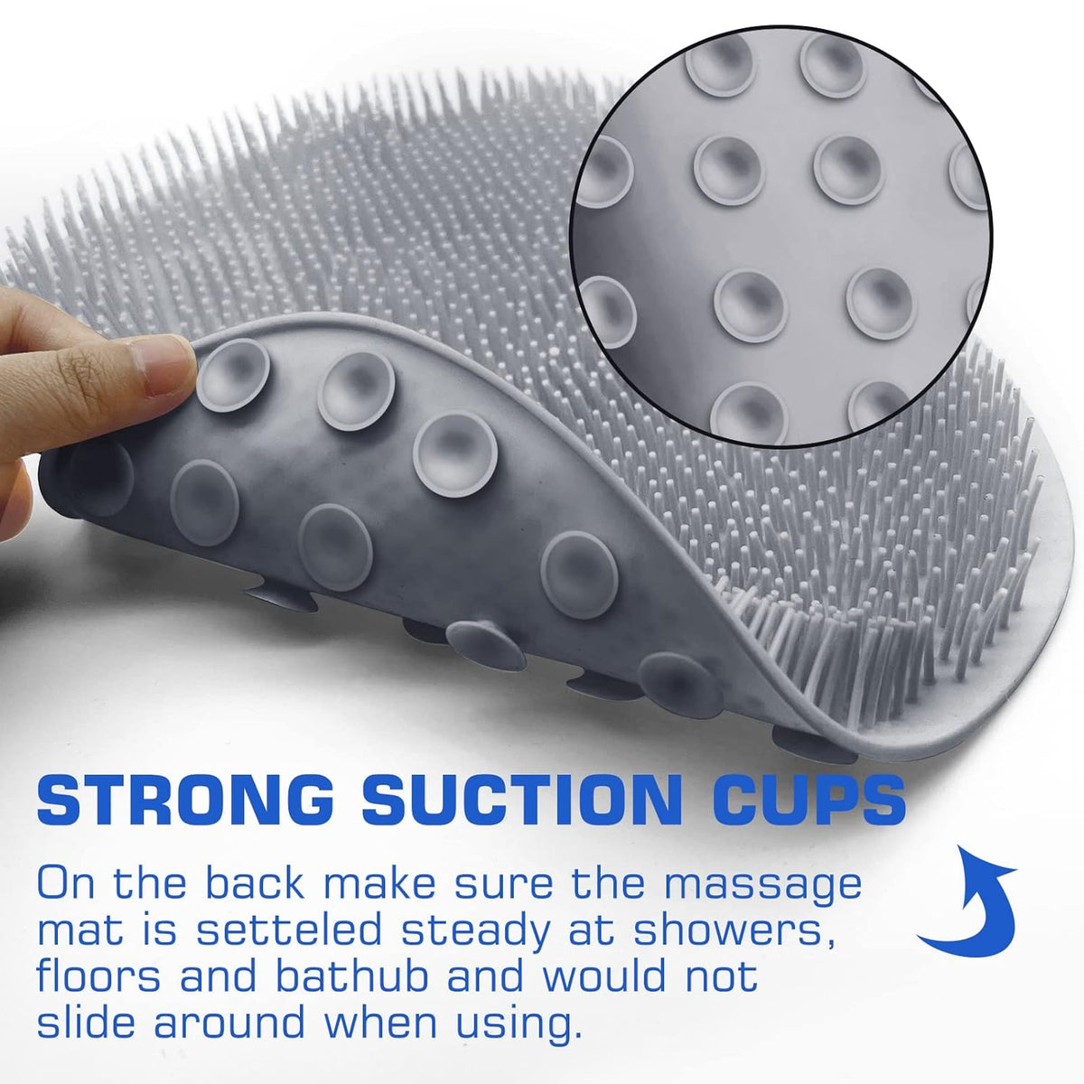 Back & Feet Cleaning Mat,Silicone Shower Foot Scrubber Pad,Shower Massage Soft Bristles Exfoliating Scrubber 🦶