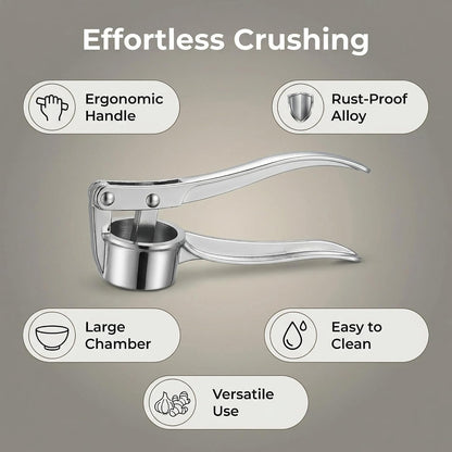Stainless Steel Garlic Press, Heavy Duty Manual Garlic Crusher Tool 🧄