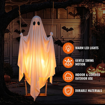 Halloween Decorations Outdoor Pre-Assembled Hanging Swing Ghost👻