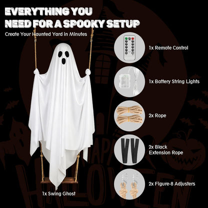 Halloween Decorations Outdoor Pre-Assembled Hanging Swing Ghost👻