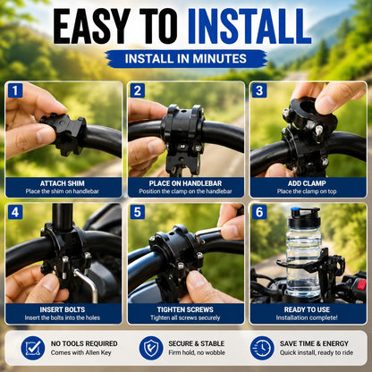 Bike Water Holder, Rotating Bottle Cage, Foldable Cup Mount Adjustable Folding Design 🚲