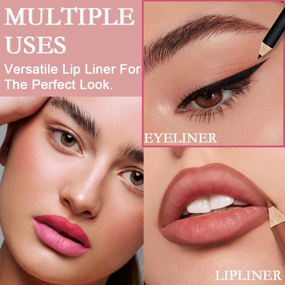 12Pcs Matte Lip Liner With Sharpener Set Waterproof Smudgeproof Precise Contour Lipstick Pens 🖌️